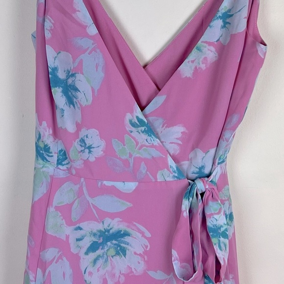 WAYF | Feminine Pink Mauve Floral Angelina Wrap Maxi Dress Gown | XS - Picture 7 of 13